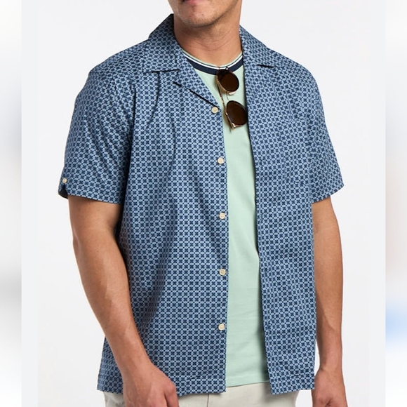 Ben Sherman Mens Wellsburg Shirt Sz S Diamond Print Short Sleeve Summer Days - Picture 2 of 12